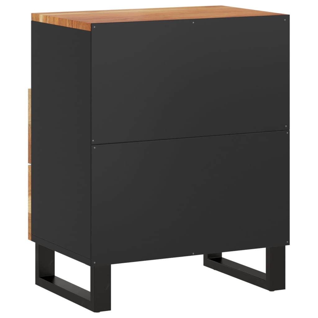 vidaXL Cabinet Accent Nightstand End Table with Storage Drawer Solid Wood-11