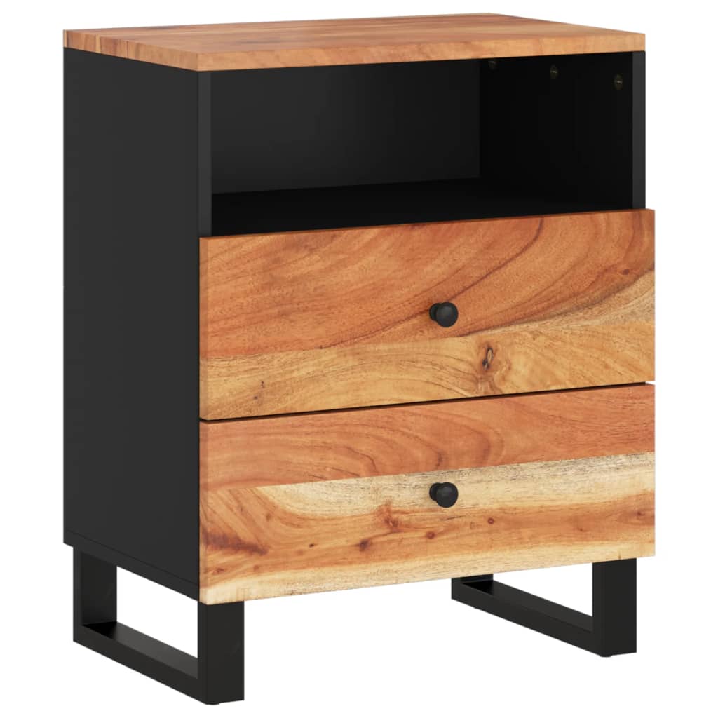 vidaXL Cabinet Accent Nightstand End Table with Storage Drawer Solid Wood-20