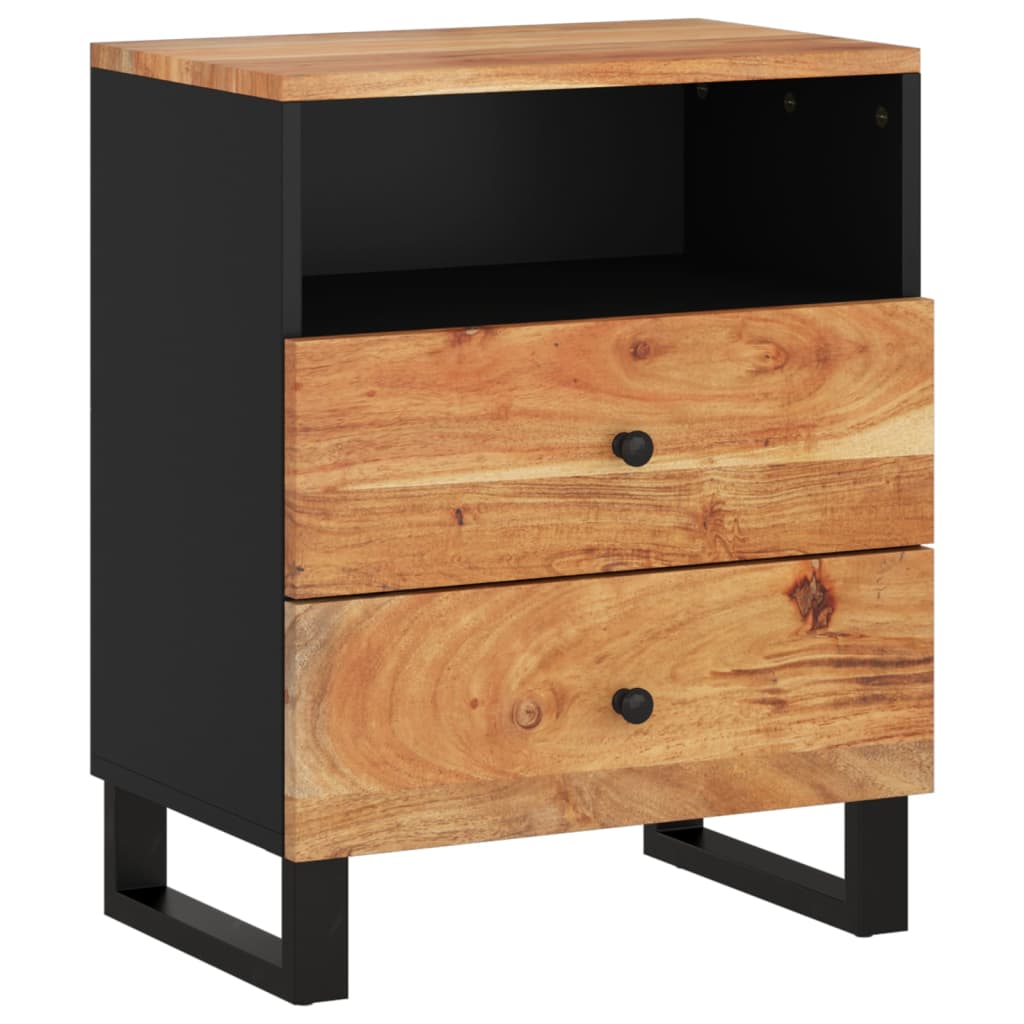 vidaXL Cabinet Accent Nightstand End Table with Storage Drawer Solid Wood-24