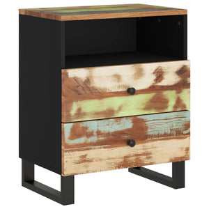 vidaXL Cabinet Accent Nightstand End Table with Storage Drawer Solid Wood-16
