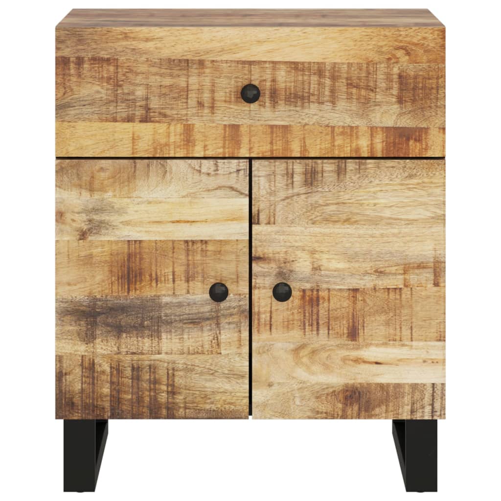 vidaXL Cabinet Accent Nightstand End Table with Storage Drawer Solid Wood-4