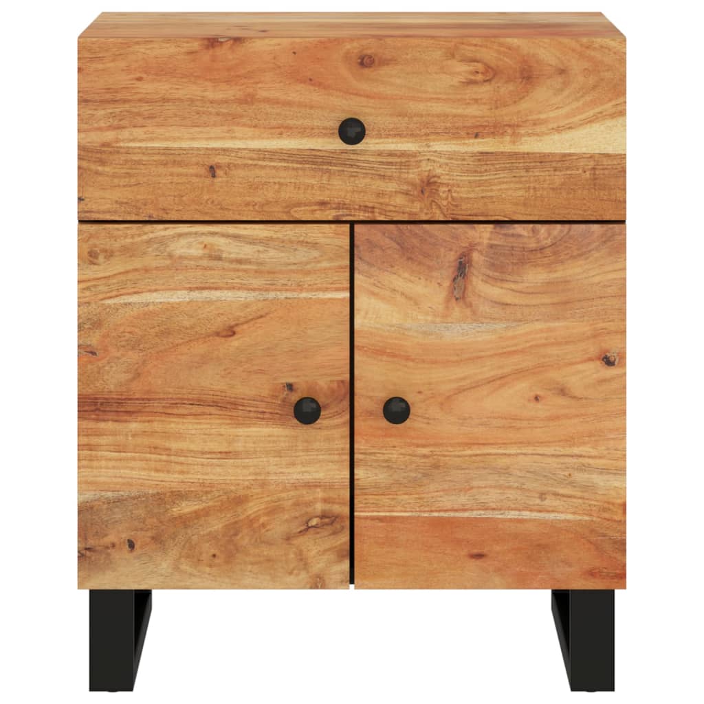vidaXL Cabinet Accent Nightstand End Table with Storage Drawer Solid Wood-12