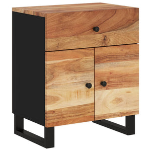 vidaXL Cabinet Accent Nightstand End Table with Storage Drawer Solid Wood-27