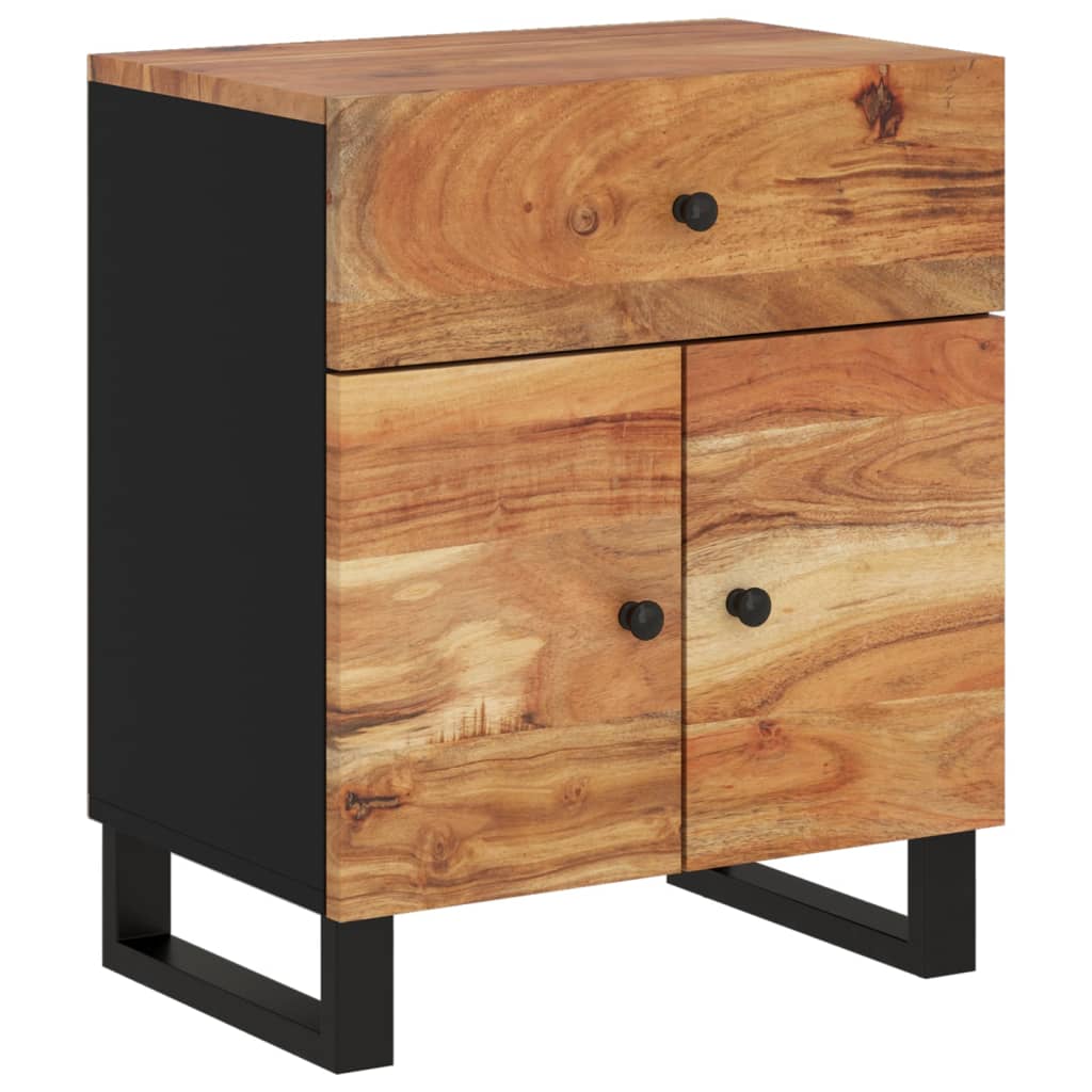 vidaXL Cabinet Accent Nightstand End Table with Storage Drawer Solid Wood-23
