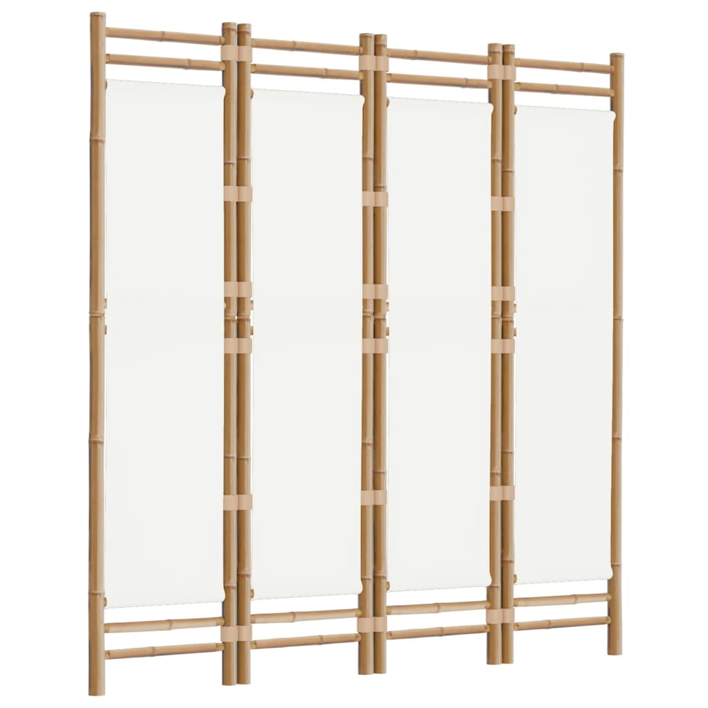 vidaXL Room Divider Foldable 6 Panel Room Divider Screen Bamboo and Canvas-57