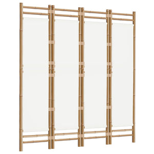vidaXL Room Divider Foldable 6 Panel Room Divider Screen Bamboo and Canvas-57