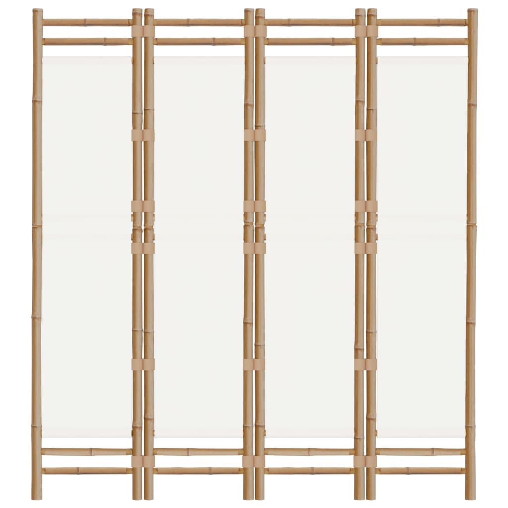 vidaXL Room Divider Foldable 6 Panel Room Divider Screen Bamboo and Canvas-64