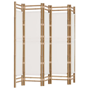 vidaXL Room Divider Foldable 6 Panel Room Divider Screen Bamboo and Canvas-59