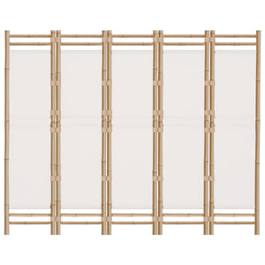 vidaXL Room Divider Foldable 6 Panel Room Divider Screen Bamboo and Canvas-8