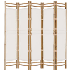 vidaXL Room Divider Foldable 6 Panel Room Divider Screen Bamboo and Canvas-15