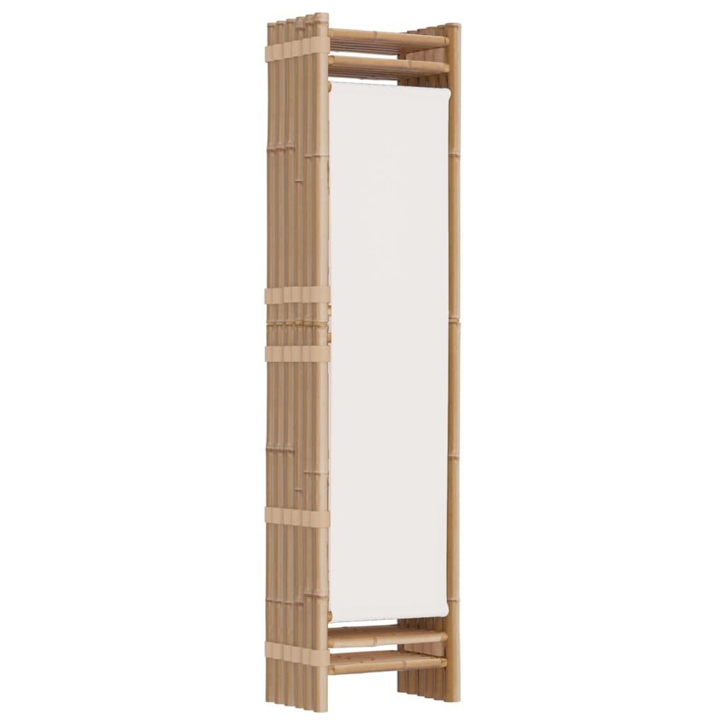 vidaXL Room Divider Foldable 6 Panel Room Divider Screen Bamboo and Canvas-19