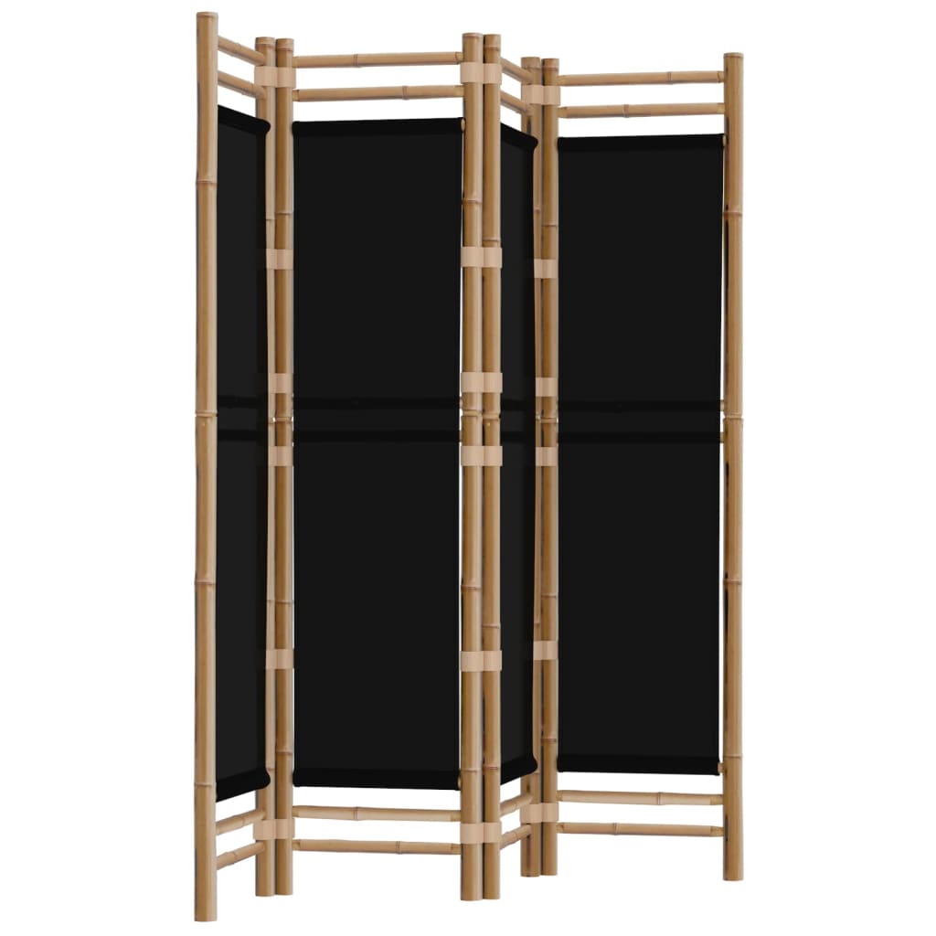 vidaXL Room Divider Foldable 6 Panel Room Divider Screen Bamboo and Canvas-25