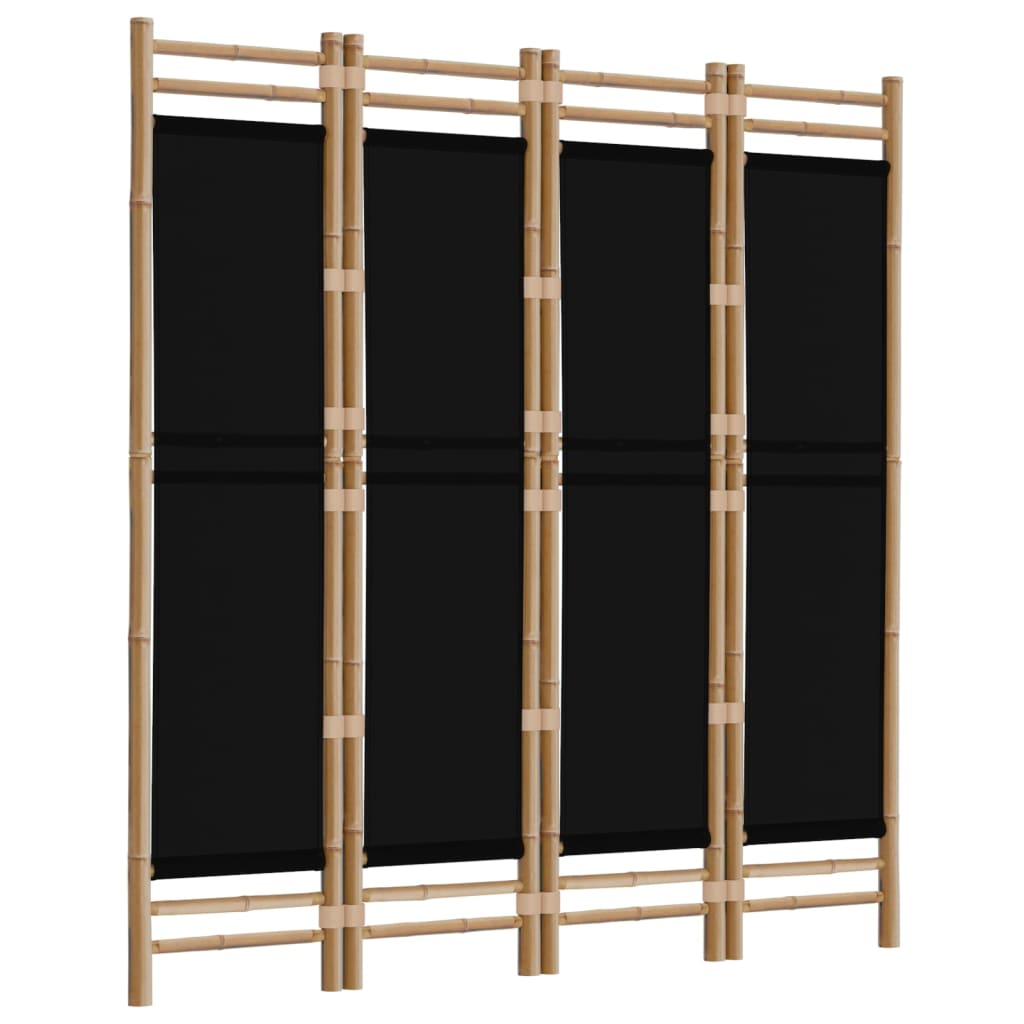 vidaXL Room Divider Foldable 6 Panel Room Divider Screen Bamboo and Canvas-7