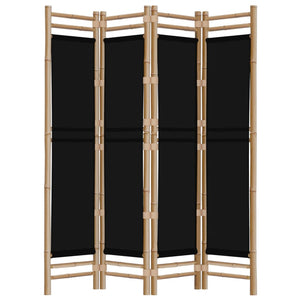 vidaXL Room Divider Foldable 6 Panel Room Divider Screen Bamboo and Canvas-21