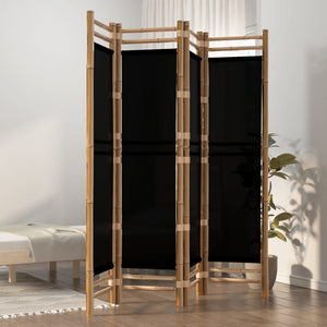 vidaXL Room Divider Foldable 6 Panel Room Divider Screen Bamboo and Canvas-65
