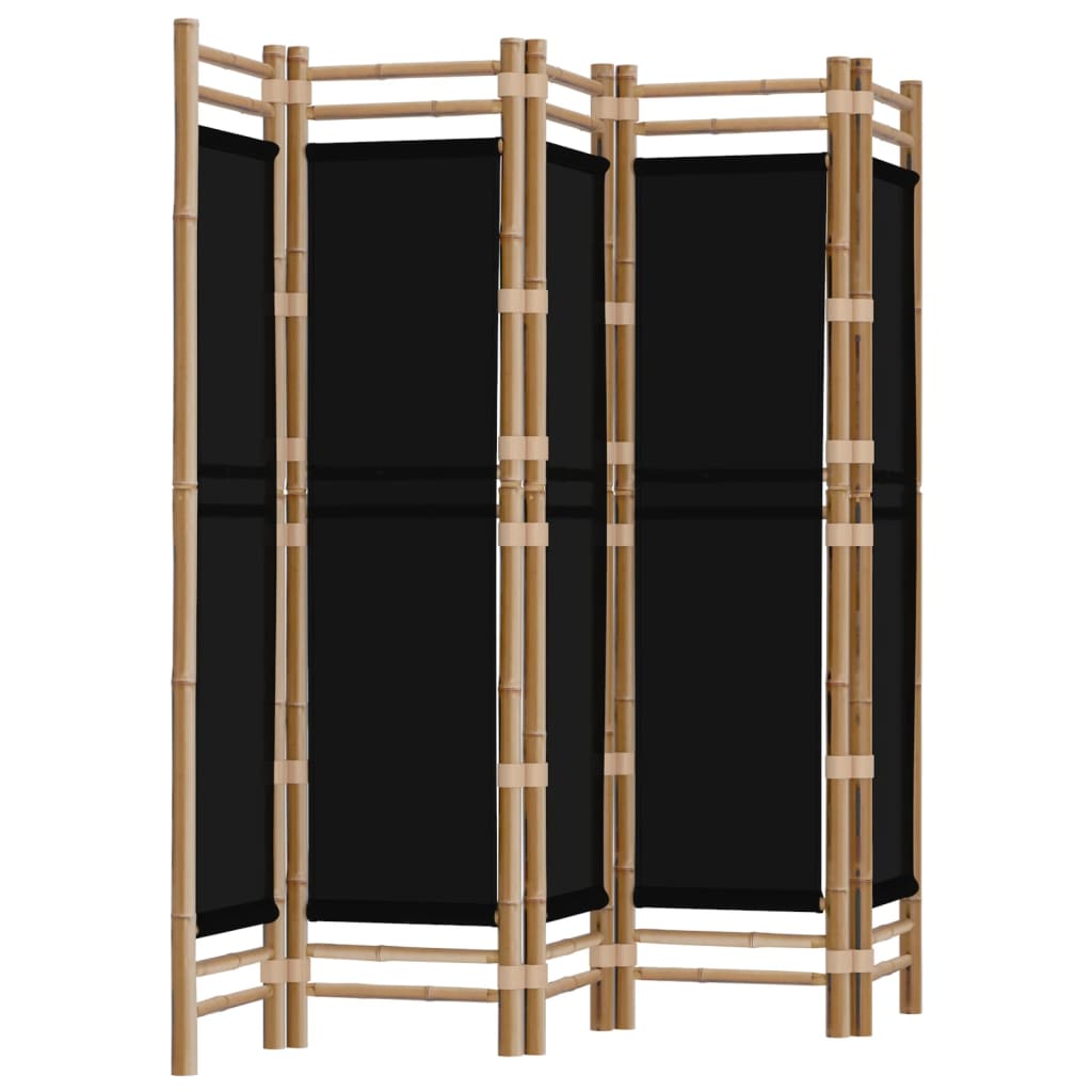 vidaXL Room Divider Foldable 6 Panel Room Divider Screen Bamboo and Canvas-11