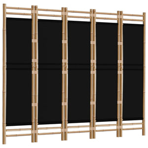 vidaXL Room Divider Foldable 6 Panel Room Divider Screen Bamboo and Canvas-41