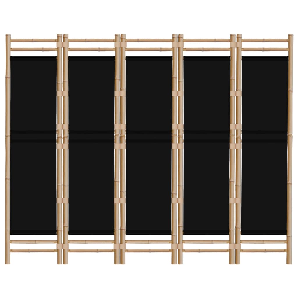 vidaXL Room Divider Foldable 6 Panel Room Divider Screen Bamboo and Canvas-48