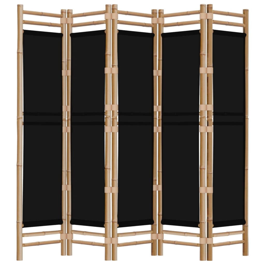 vidaXL Room Divider Foldable 6 Panel Room Divider Screen Bamboo and Canvas-55