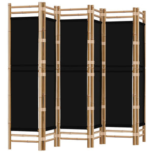 vidaXL Room Divider Foldable 6 Panel Room Divider Screen Bamboo and Canvas-4