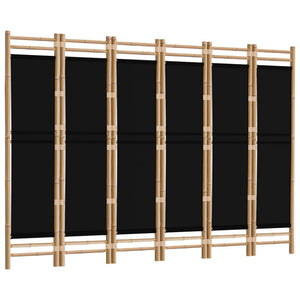 vidaXL Room Divider Foldable 6 Panel Room Divider Screen Bamboo and Canvas-53