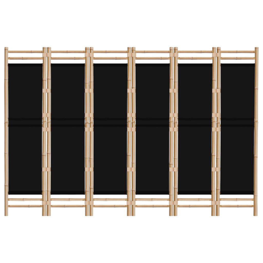 vidaXL Room Divider Foldable 6 Panel Room Divider Screen Bamboo and Canvas-60