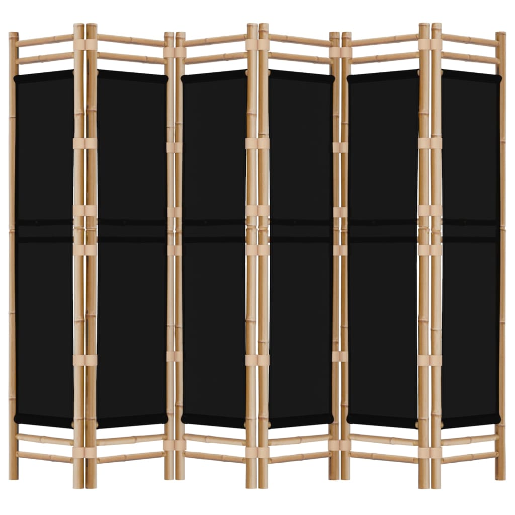 vidaXL Room Divider Foldable 6 Panel Room Divider Screen Bamboo and Canvas-67