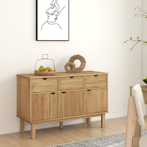 vidaXL Cabinet Storage Console Sideboard for Living Room OTTA Solid Wood Pine-3