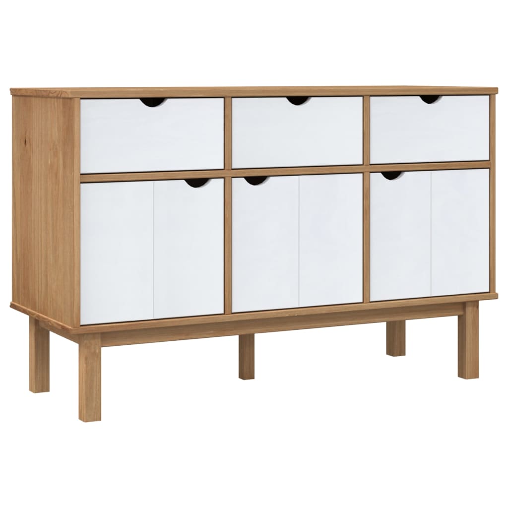 vidaXL Cabinet Storage Console Sideboard for Living Room OTTA Solid Wood Pine-10