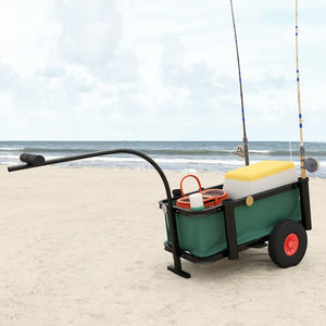 vidaXL Fishing Trolley with Bag Black Steel-0