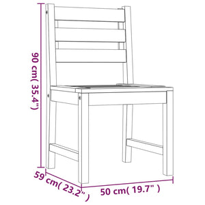 vidaXL 4/6/8x Solid Wood Pine Patio Chairs Garden Outdoor Seating Furniture-4
