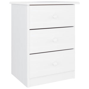 vidaXL Bedside Cabinet ALTA White 16.1"x13.8"x21.7" Solid Wood Pine-7