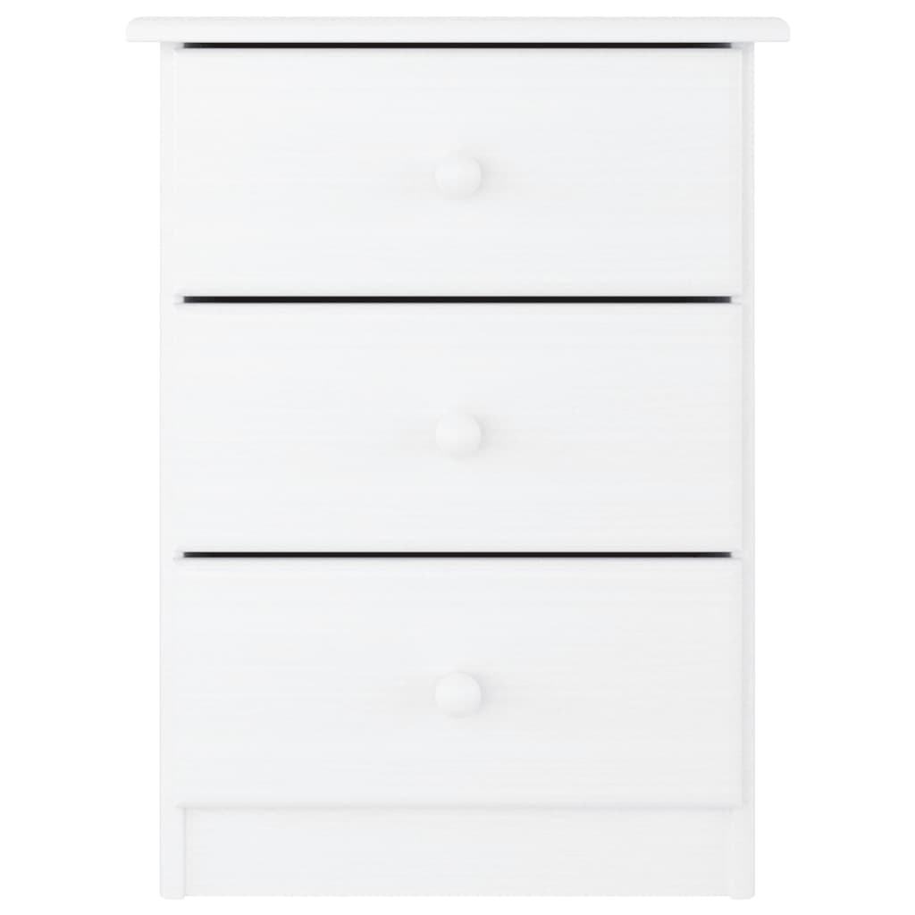 vidaXL Bedside Cabinet ALTA White 16.1"x13.8"x21.7" Solid Wood Pine-1