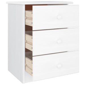 vidaXL Bedside Cabinet ALTA White 16.1"x13.8"x21.7" Solid Wood Pine-2