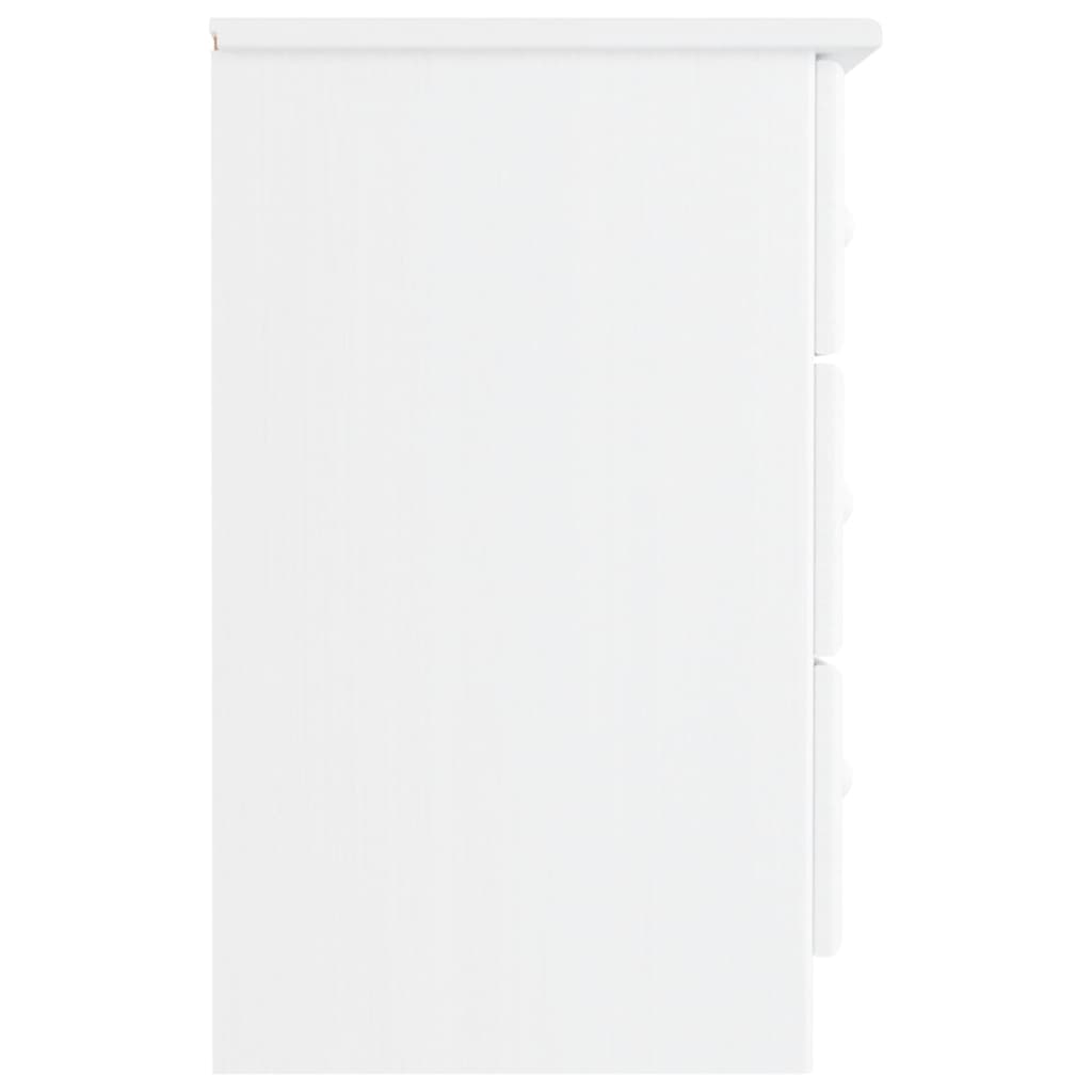 vidaXL Bedside Cabinet ALTA White 16.1"x13.8"x21.7" Solid Wood Pine-3