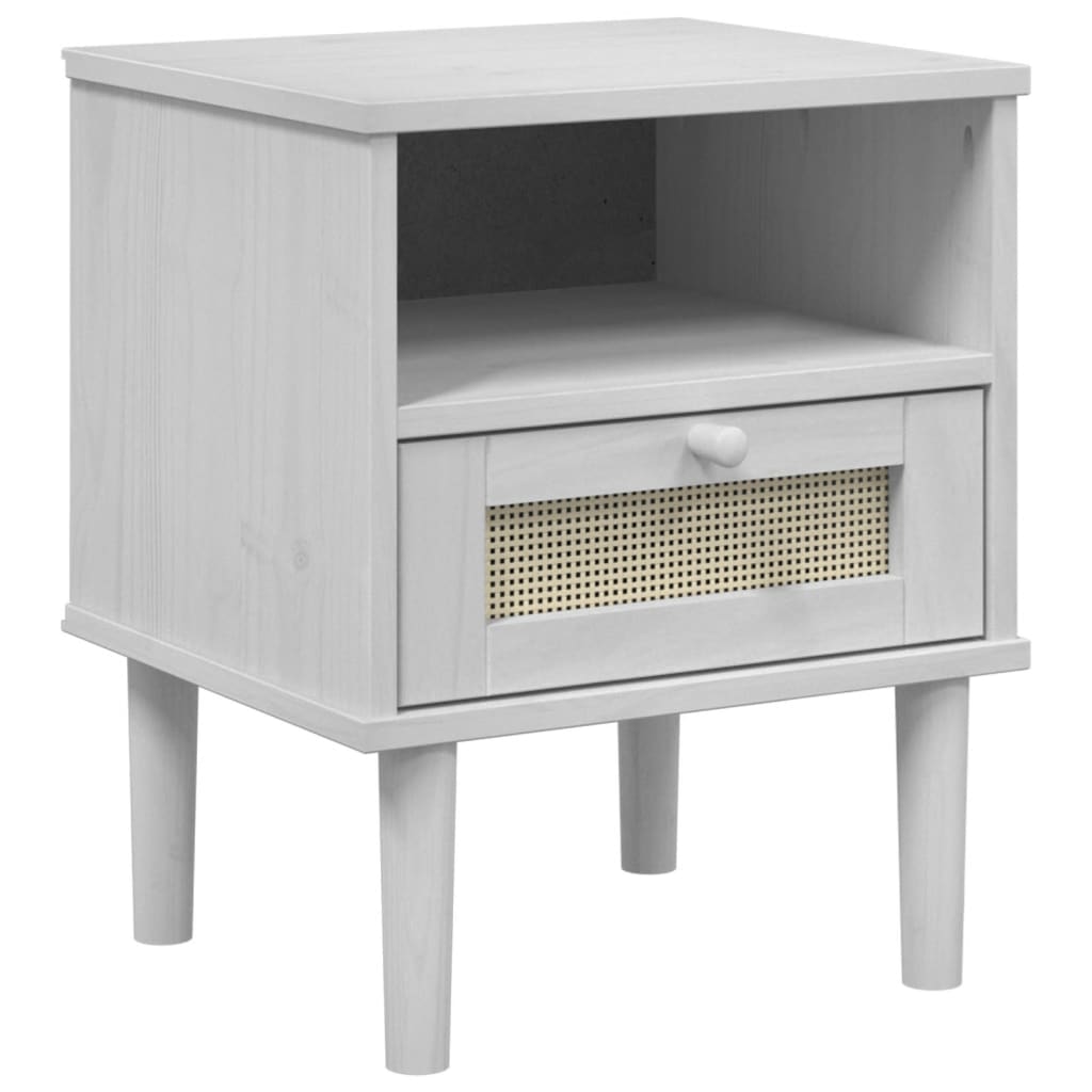 vidaXL Bedside Cabinet Furniture for Bedroom SENJA Rattan Look Solid Wood Pine-21