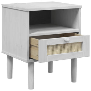 vidaXL Bedside Cabinet Furniture for Bedroom SENJA Rattan Look Solid Wood Pine-4