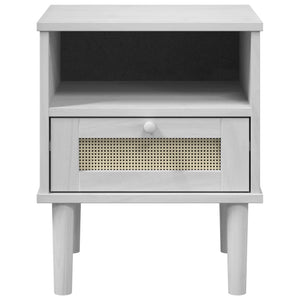 vidaXL Bedside Cabinet Furniture for Bedroom SENJA Rattan Look Solid Wood Pine-7
