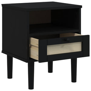 vidaXL Bedside Cabinet Furniture for Bedroom SENJA Rattan Look Solid Wood Pine-12