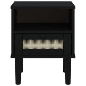 vidaXL Bedside Cabinet Furniture for Bedroom SENJA Rattan Look Solid Wood Pine-15