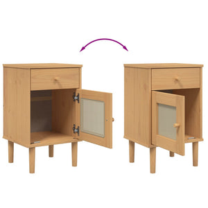 vidaXL Bedside Cabinet Furniture for Bedroom SENJA Rattan Look Solid Wood Pine-18
