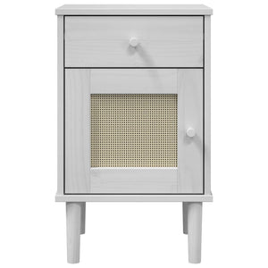 vidaXL Bedside Cabinet Furniture for Bedroom SENJA Rattan Look Solid Wood Pine-6