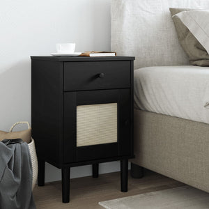 vidaXL Bedside Cabinet Furniture for Bedroom SENJA Rattan Look Solid Wood Pine-5