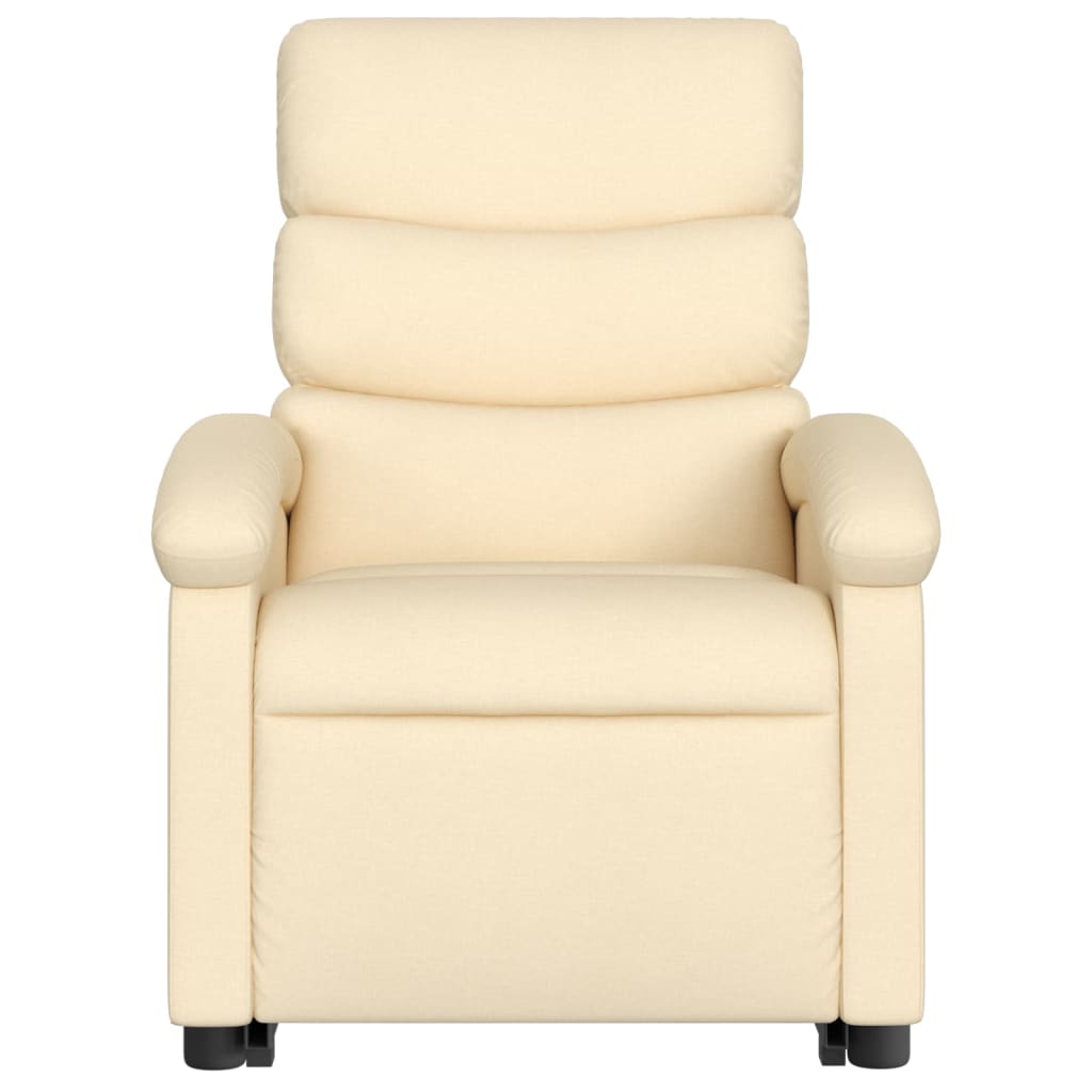 vidaXL Electric Stand up Massage Recliner Chair Cream Fabric-6