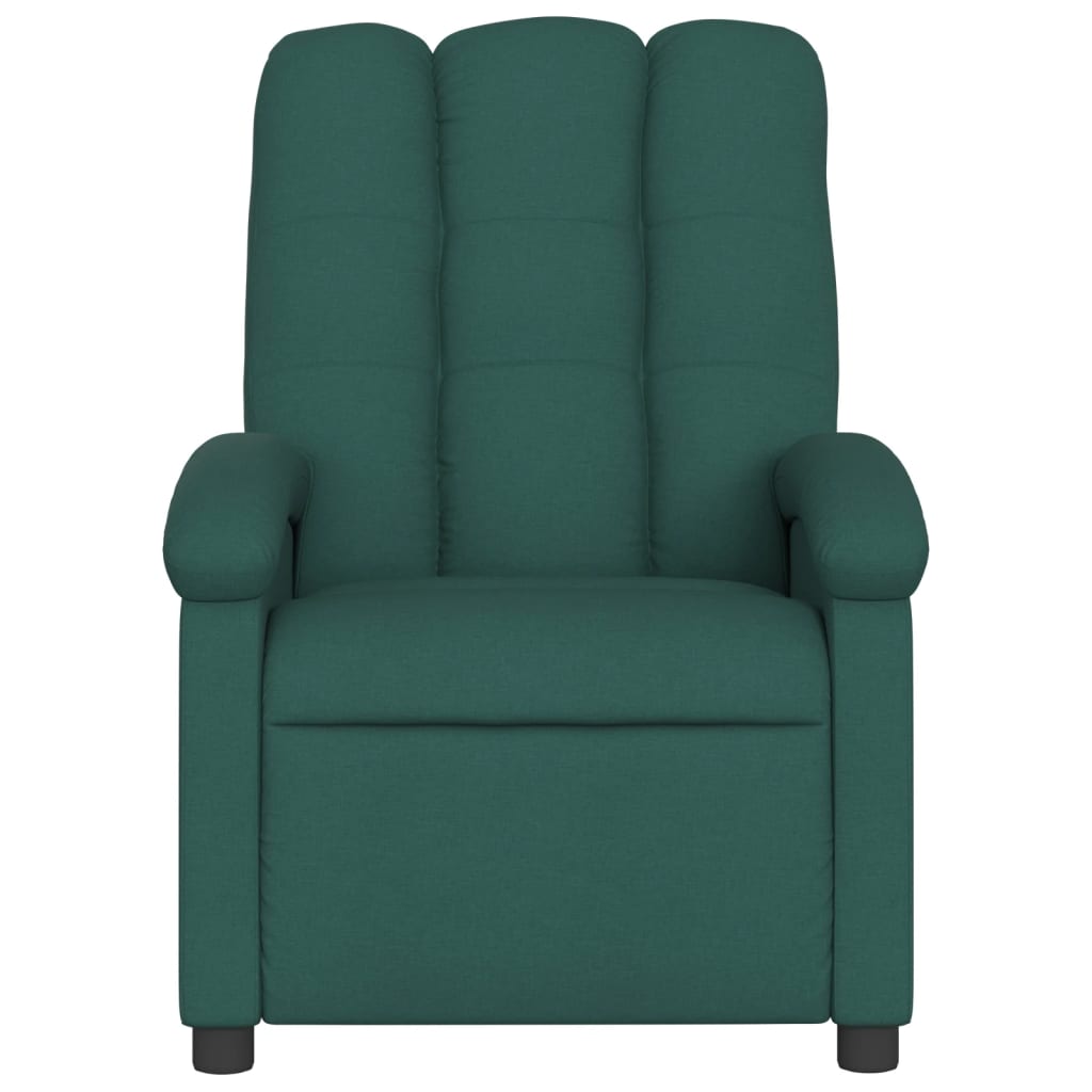 vidaXL Electric Massage Recliner Chair Dark Green Fabric-6