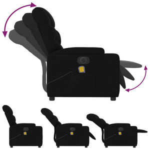 vidaXL Electric Massage Recliner Chair Black Fabric-4