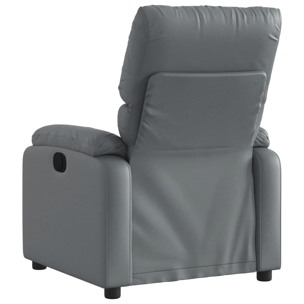 vidaXL Massage Recliner Chair Gray Faux Leather-2