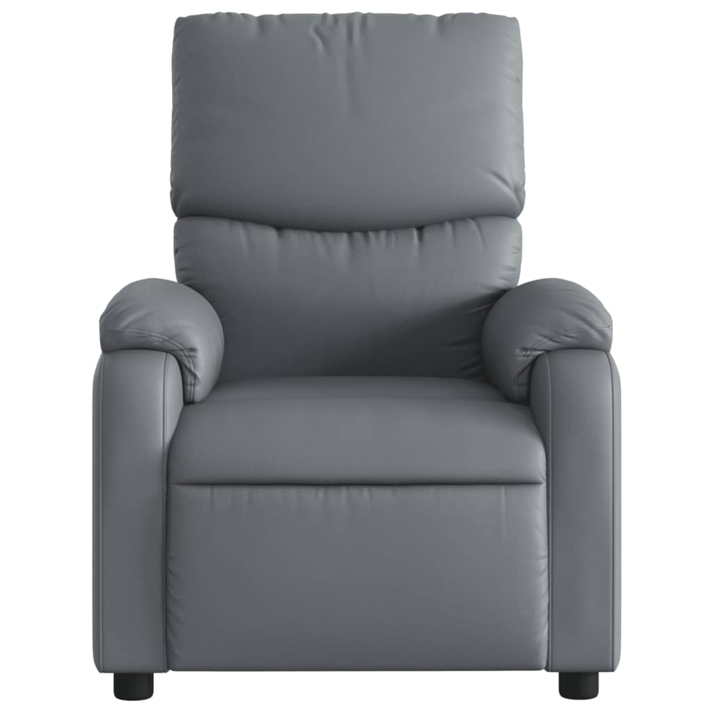vidaXL Massage Recliner Chair Gray Faux Leather-5