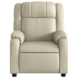 vidaXL Electric Massage Recliner Chair Cream Faux Leather-6