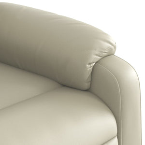 vidaXL Electric Massage Recliner Chair Cream Faux Leather-7